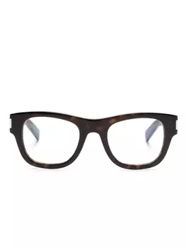 Saint Laurent Eyewear очки трапециевидной формы, коричневый