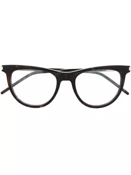 Saint Laurent Eyewear очки трапециевидной формы, коричневый