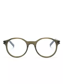 Saint Laurent Eyewear очки в круглой оправе с логотипом, зеленый