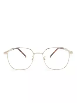 Saint Laurent Eyewear очки в квадратной оправе с логотипом, золотистый