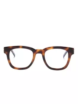 Saint Laurent Eyewear очки в квадратной оправе черепаховой расцветки, коричневый