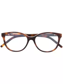 Saint Laurent Eyewear очки в оправе 'кошачий глаз' черепаховой расцветки, коричневый