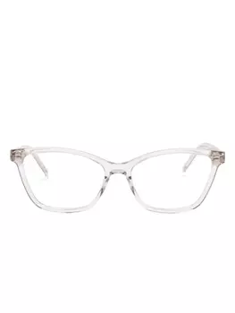 Saint Laurent Eyewear очки в прозрачной прямоугольной оправе, нейтральный цвет