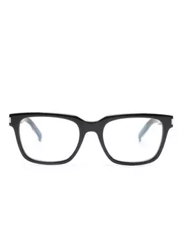 Saint Laurent Eyewear очки в прямоугольной оправе с логотипом, черный