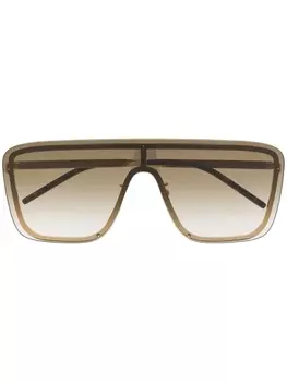 Saint Laurent Eyewear солнцезащитные очки-маска New Wave SL1 Mask, золотистый