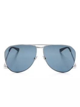 Saint Laurent Eyewear солнцезащитные очки-пилоты SL690 Dust, серебристый
