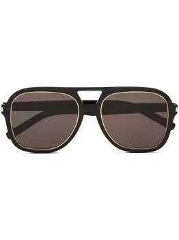 Saint Laurent Eyewear солнцезащитные очки-пилоты SL 602 Rim, черный