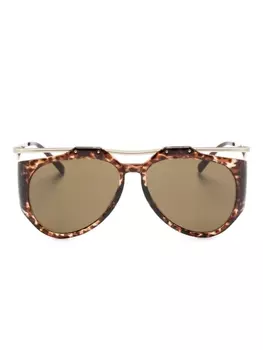 Saint Laurent Eyewear солнцезащитные очки-пилоты SL M137 Amelia, коричневый