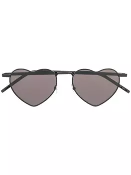 Saint Laurent Eyewear солнцезащитные очки с оправой в форме сердца, черный