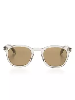Saint Laurent Eyewear солнцезащитные очки SL28 в круглой оправе, серый