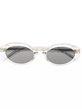 Saint Laurent Eyewear солнцезащитные очки SL567 в овальной оправе, нейтральный цвет