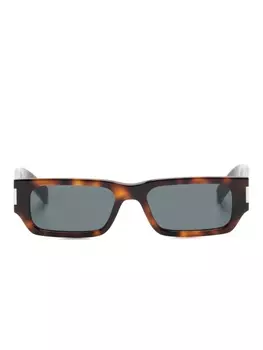 Saint Laurent Eyewear солнцезащитные очки SL660 в прямоугольной оправе, коричневый