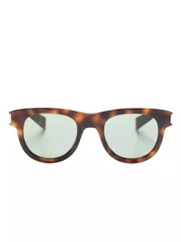 Saint Laurent Eyewear солнцезащитные очки SL 571 в круглой оправе, коричневый
