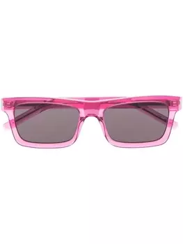 Saint Laurent Eyewear солнцезащитные очки трапециевидной формы, розовый