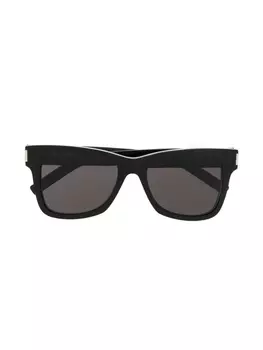 Saint Laurent Eyewear солнцезащитные очки трапециевидной формы, черный