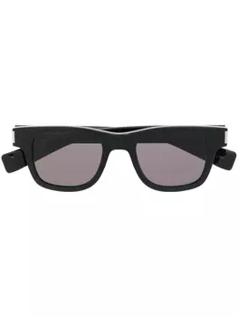 Saint Laurent Eyewear солнцезащитные очки трапециевидной формы, черный