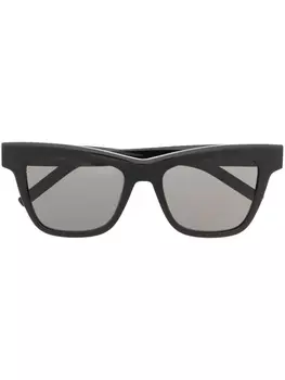 Saint Laurent Eyewear солнцезащитные очки в квадратной оправе с логотипом, черный