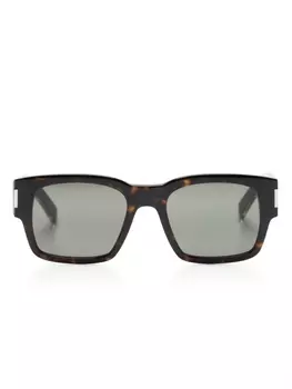 Saint Laurent Eyewear солнцезащитные очки в квадратной оправе, коричневый