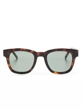 Saint Laurent Eyewear солнцезащитные очки в квадратной оправе с логотипом YSL, коричневый
