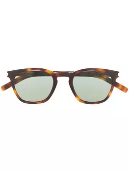 Saint Laurent Eyewear солнцезащитные очки в квадратной оправе, коричневый