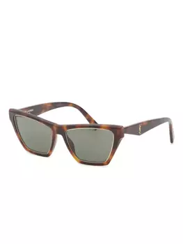 Saint Laurent Eyewear солнцезащитные очки в квадратной оправе, коричневый