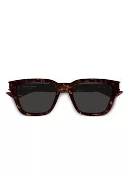 Saint Laurent Eyewear солнцезащитные очки в квадратной оправе, коричневый