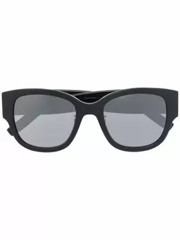 Saint Laurent Eyewear солнцезащитные очки в массивной оправе с логотипом, черный
