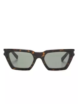 Saint Laurent Eyewear солнцезащитные очки в оправе 'кошачий глаз' с логотипом, коричневый