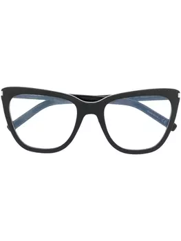 Saint Laurent Eyewear солнцезащитные очки в оправе 'кошачий глаз', черный