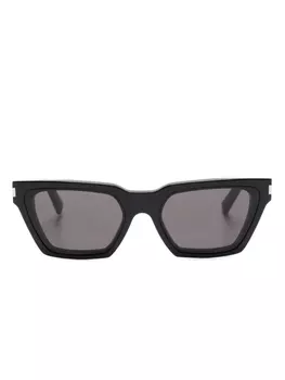 Saint Laurent Eyewear солнцезащитные очки в оправе 'кошачий глаз' с логотипом, черный
