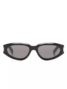 Saint Laurent Eyewear солнцезащитные очки в овальной оправе, черный