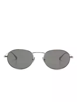 Saint Laurent Eyewear солнцезащитные очки в овальной оправе, серебристый