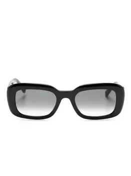 Saint Laurent Eyewear солнцезащитные очки в прямоугольной оправе с логотипом, черный