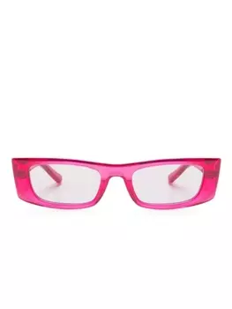 Saint Laurent Eyewear солнцезащитные очки в прямоугольной оправе, розовый