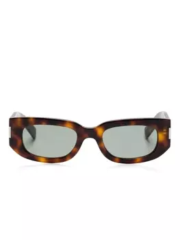 Saint Laurent Eyewear солнцезащитные очки в прямоугольной оправе, коричневый