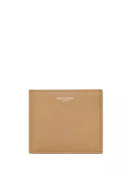 Saint Laurent фактурный кошелек, коричневый