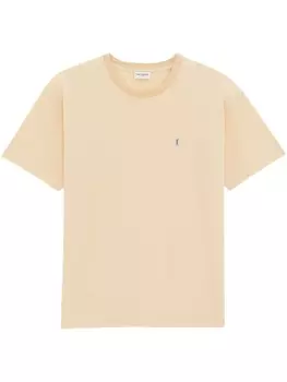 Saint Laurent футболка из пике с вышивкой Cassandre, желтый
