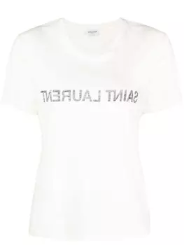 Saint Laurent футболка с логотипом, белый