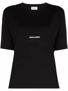 Saint Laurent футболка с логотипом, черный