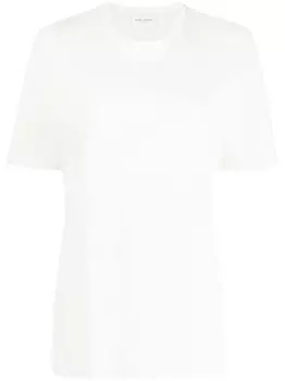 Saint Laurent футболка с вышитым логотипом, белый