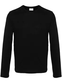 Saint Laurent футболка с вышитым логотипом Кассандры, черный