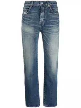 Saint Laurent high-waisted straight-leg jeans, синий