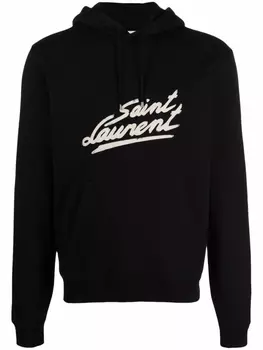 Saint Laurent худи с логотипом, черный