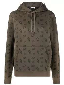 Saint Laurent худи с логотипом, зеленый