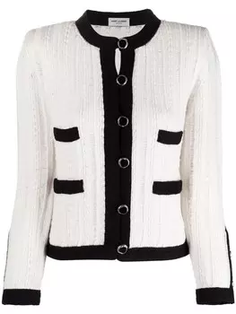 Saint Laurent кардиган на пуговицах, нейтральный цвет