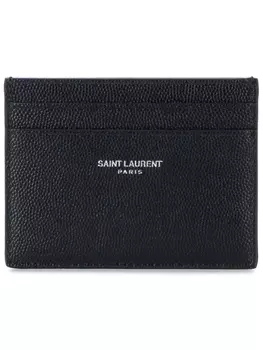 Saint Laurent картхолдер с логотипом, черный