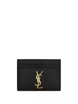 Saint Laurent картхолдер с логотипом, черный