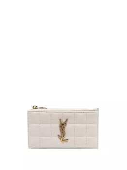 Saint Laurent картхолдер с логотипом, нейтральный цвет