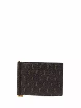 Saint Laurent картхолдер с монограммой, коричневый
