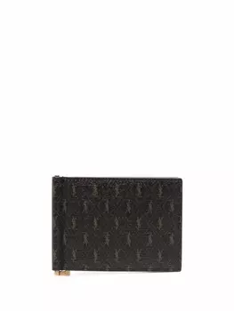Saint Laurent картхолдер с монограммой, коричневый